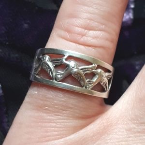 SOLD Vintage Sterling Hummingbird Ring, sz 7